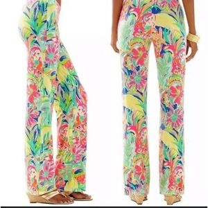 •LILLY PULITZER•CASA BANANA GEORGIA MAY COLORFUL WIDE LEG PANT SIZE XXS